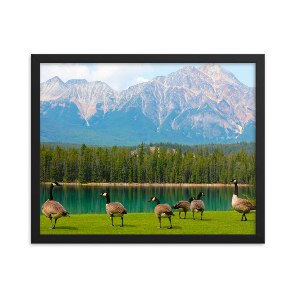 Canadians At The Lake  |  Framed Print