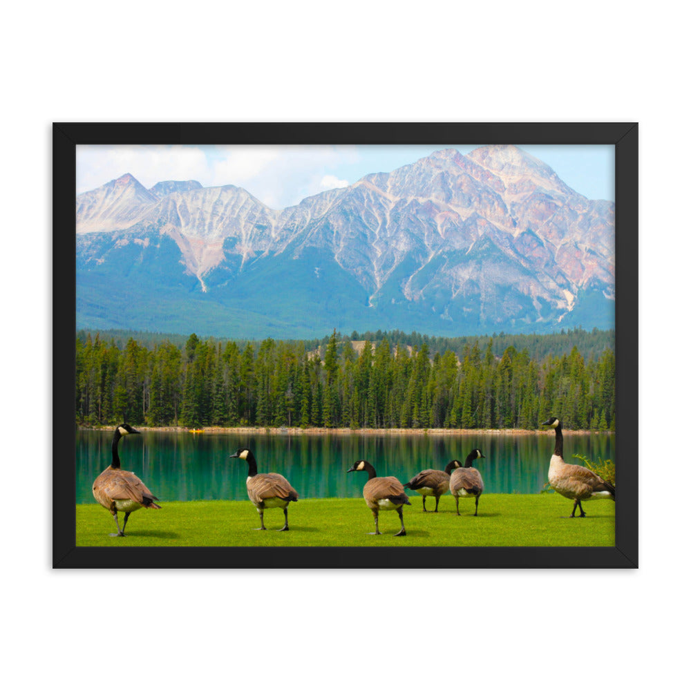 Canadians At The Lake  |  Framed Print