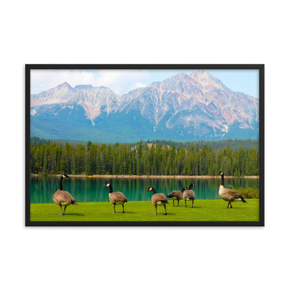 Canadians At The Lake  |  Framed Print