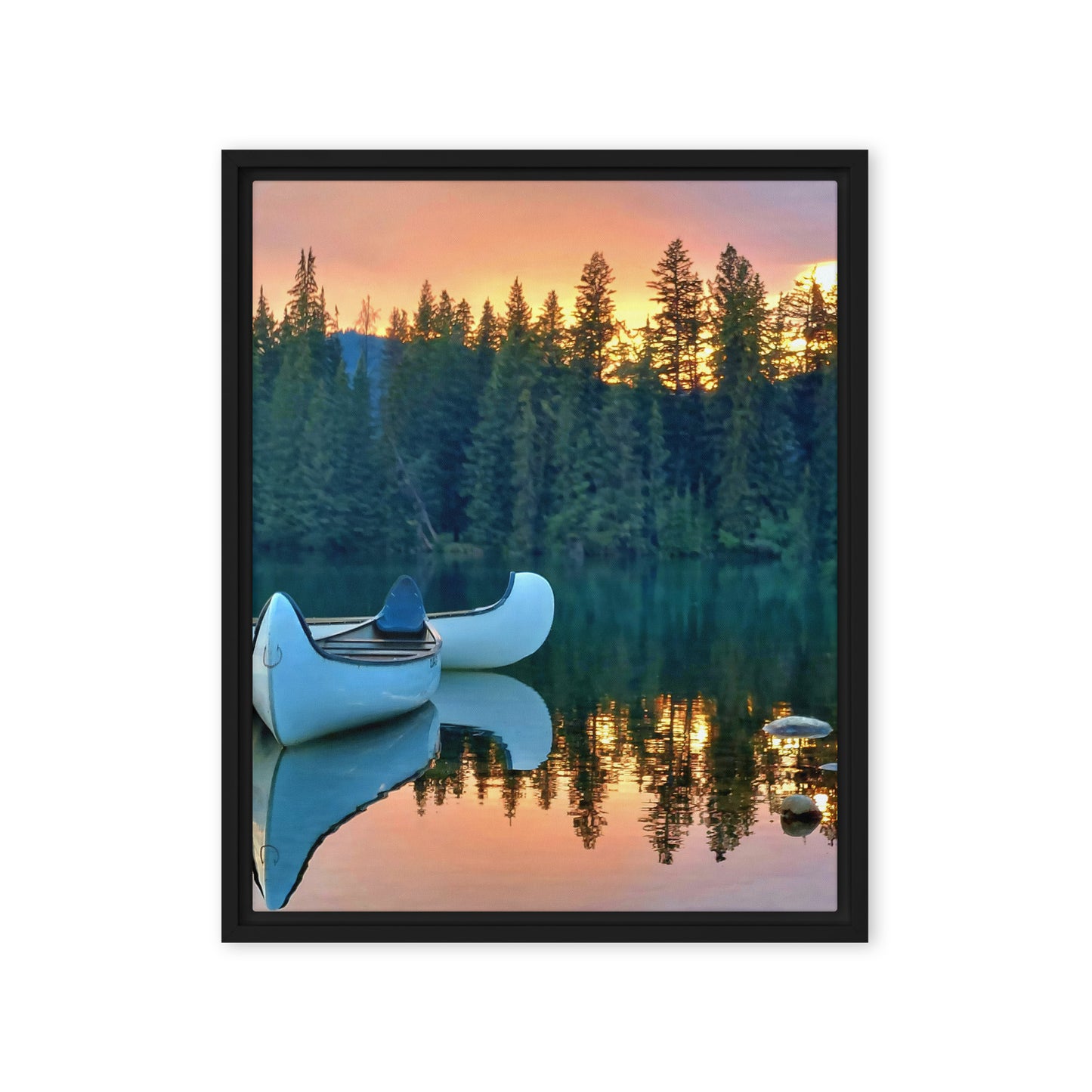 Canoe For Two  |  Framed Canvas