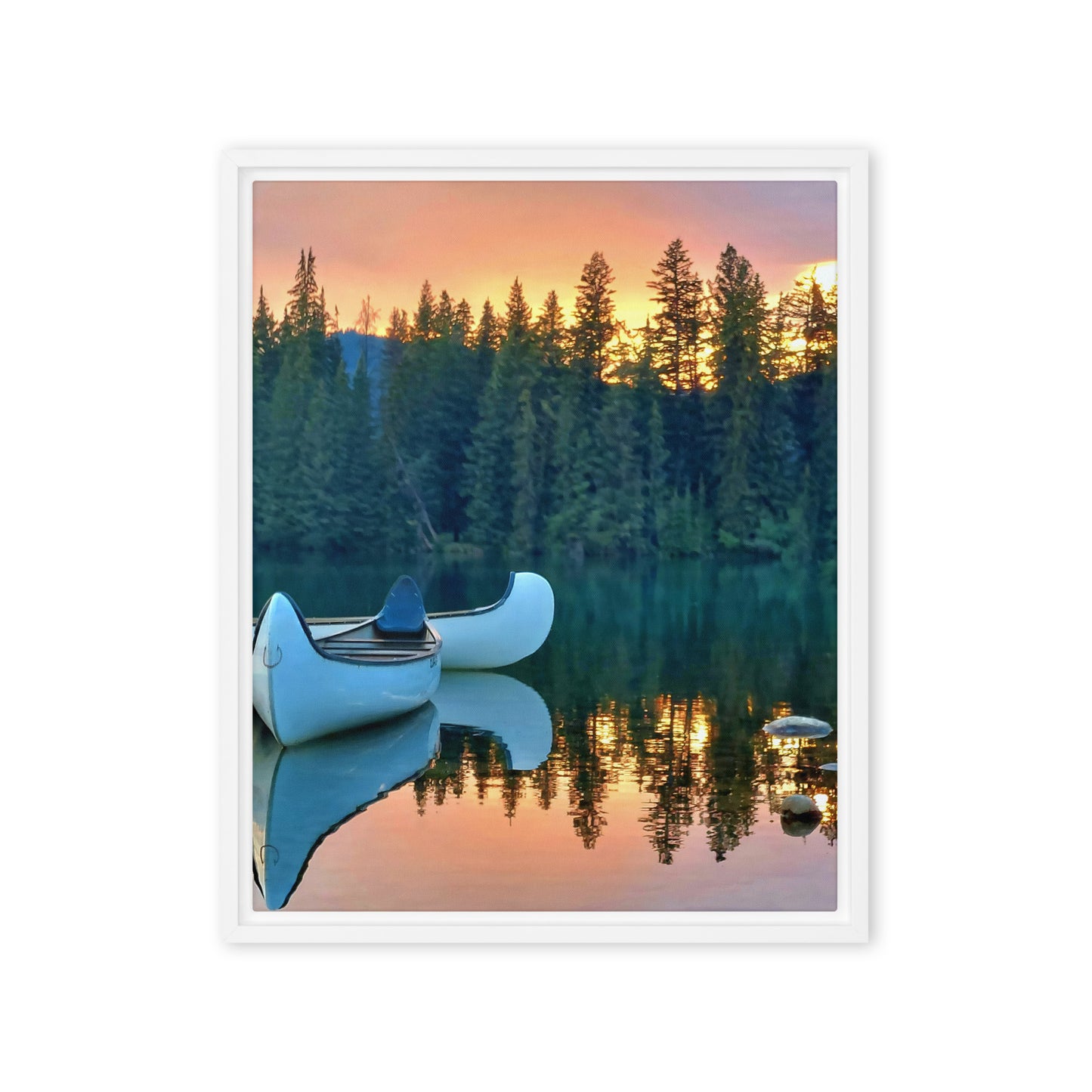 Canoe For Two  |  Framed Canvas